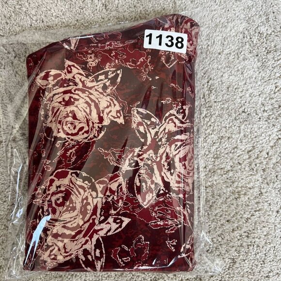 Soft Surroundings New XL Red Gold Floral Perfect Ponte Straight Leg Serrano Pant - Picture 12 of 12